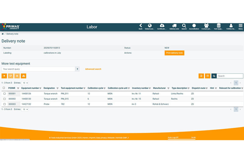 Delivery note Delivery note